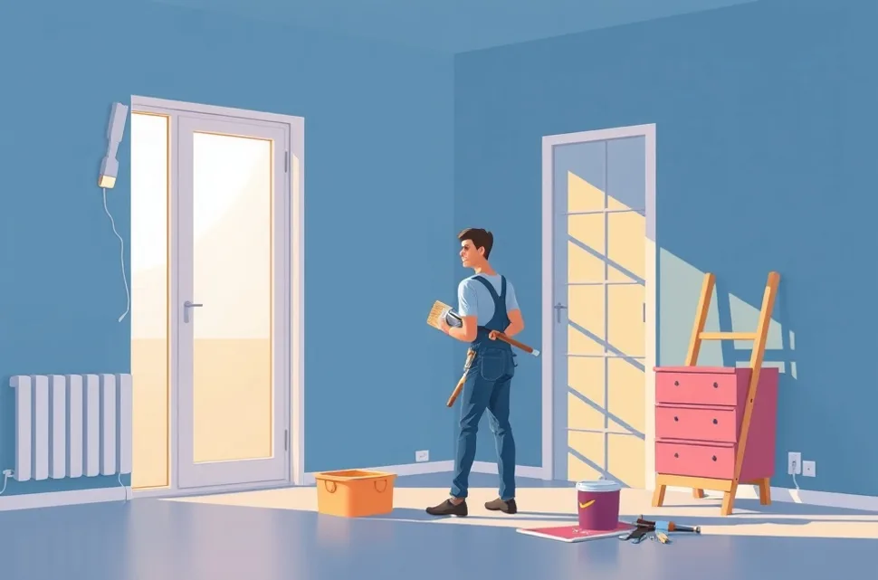 Intérieur rénové après travaux de peinture à Vauvert