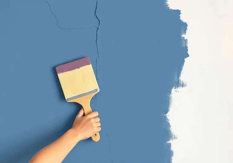 Ponçage et rebouchage des fissures avant mise en peinture